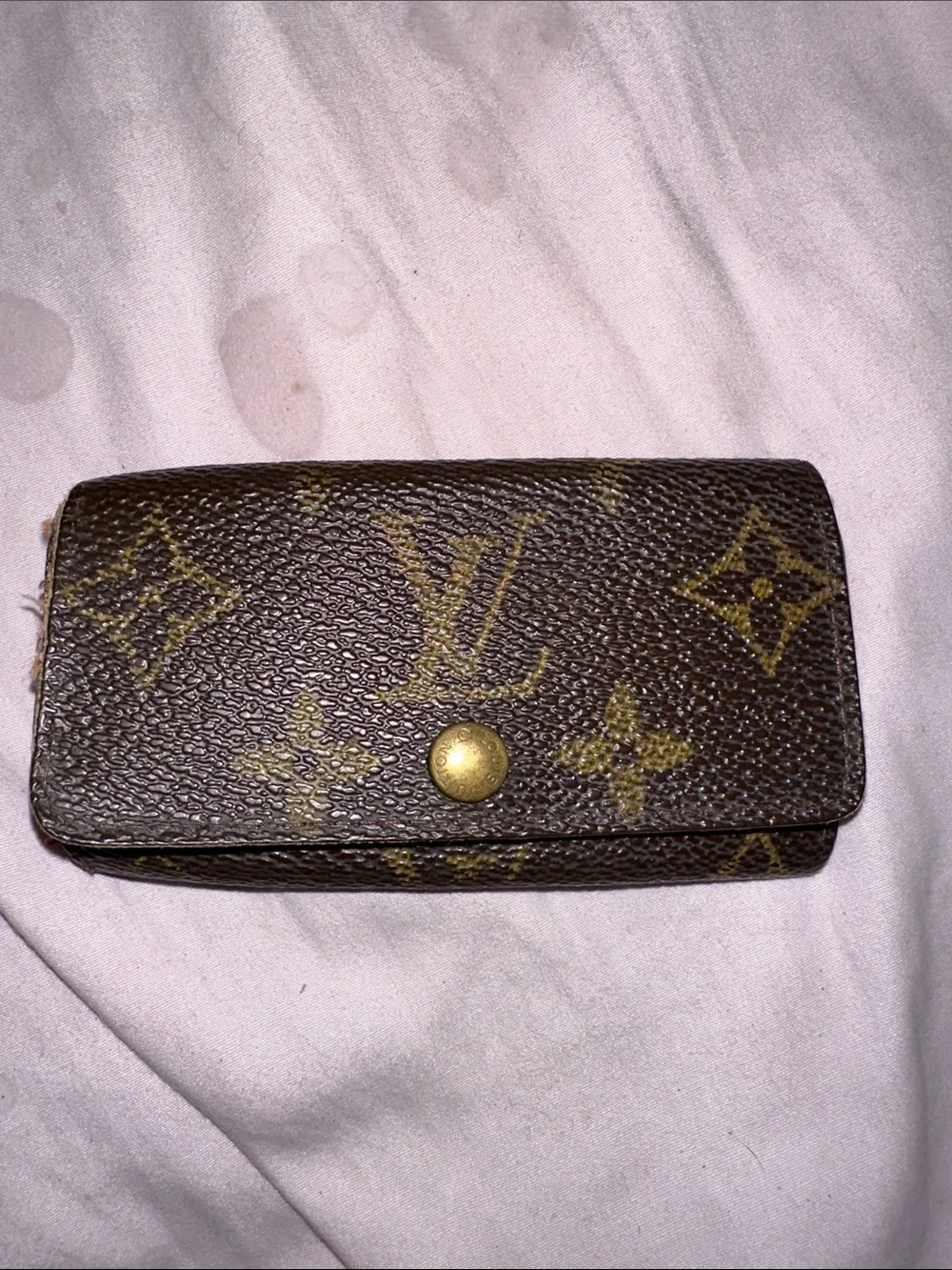 Louis Vuitton Monogram Canvas Belt with Gold-Tone key rings four good condition